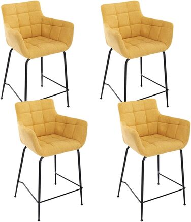 Набір барних стільців, 4 шт., зелений, сучасний дизайн, металеві ніжки, м'яке сидіння з фrotée, для кухні, кафе, бару