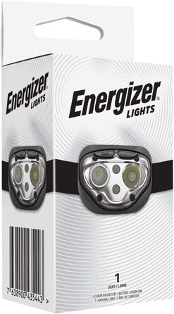 Світлодіодна налобна лампа Energizer, супер яскрава головна лампа для кемпінгу, активного відпочинку і піших прогулянок, що перезаряджається і з батареєю в комплекті, чорна