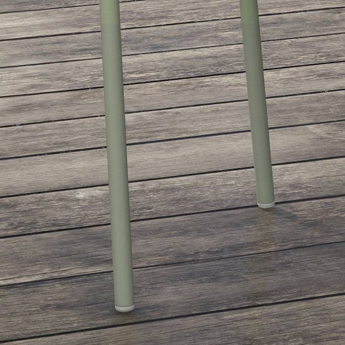 Набір садово-патіо стільців (4 шт.), зі спинкою та підлокітниками, стійкий до погодних умов, витримує до 120 кг, комбінований матеріал (пластик/метал), колір - зелений.