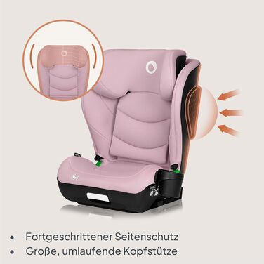 Автокрісло Lionelo NEAL I-Size, група 2/3, 100-150 см, 3-12 років, ISOFIX, регульована підголовник, бічні захисти, підлокітники, стандарт R129