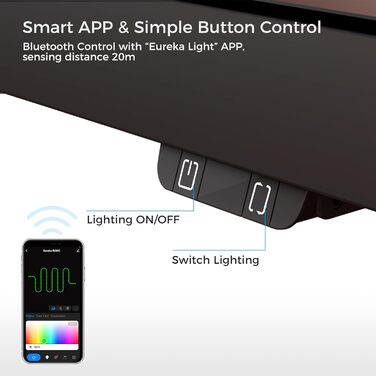 Ігровий стіл EUREKA ERGONOMIC RGB 110 см з підсвічуванням, 110 x 60 см