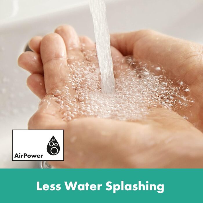 Змішувач для ванної кімнати Hansgrohe Vernis Blend з подовженим виливом 100 мм та системою зняття кришки, економічний (EcoSmart), хром