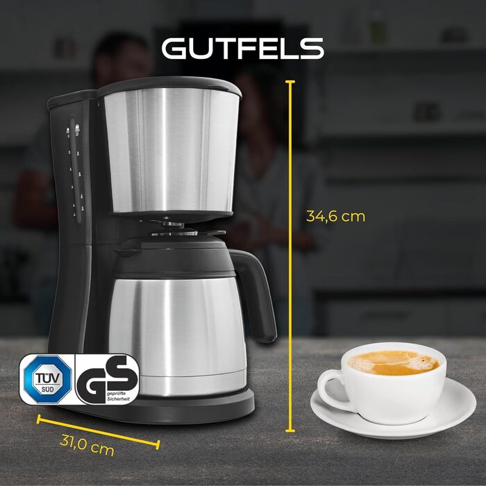 Кавоварка з фільтром GUTFELS COFFEE 2030 12 чашок Термос Кавоварка фільтр машина 980 Вт Функція Крапля-стоп Фільтр 4