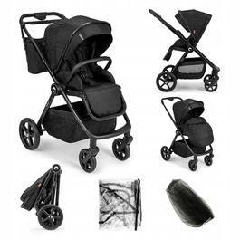 Дитячий прогулянковий візок Kidnort Älskar, чорний, алюмінієвий, до 22 кг, складаний