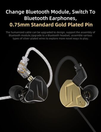 Навушники-вкладиші keephifi KZ ZSN Pro X HiFi IEM навушники, шумозаглушення, знімний кабель