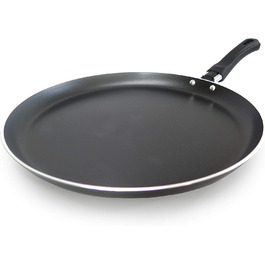 Сковорода для млинців Tredoni 22 см з антипригарним покриттям з алюмінію, чорна (28 см)