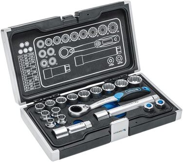 Набір інструментів Högert Technik 38 предметів: валіза, тріскачка, головки, біти 1/4