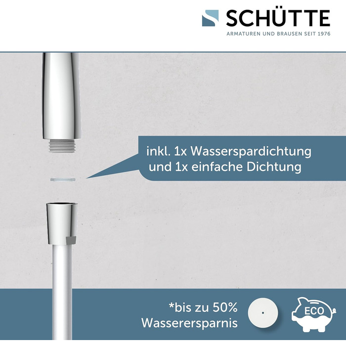 Ручний душ SCHTTE CAPRI з технологією оксамитового розпилення душова лійка з понад 300 струменями та 3 регульованими типами розпилення душова лійка проти накипу для душу (хром)