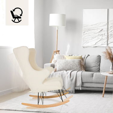 Крісло-шезлонг MAPOON, оббивка Bouclé, білий колір, hjh LIVING