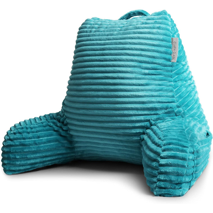 Lesekissen Clara Clark для дорослих: спинка для читання в ліжку, м'яке крісло-подушка з підлокітниками та кишенями, сріблястого кольору