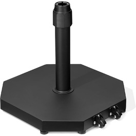 Підставка для парасольки на терасу, 18.6 кг, на колесах, чорна, для маркетних парасоль, міцна, підставка для парасольки, база для тераси, басейну, двору