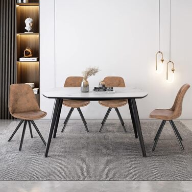 Стільці для обідньої кімнати WOLTU, кухонні стільці, скандинавський дизайн, стільці для туалетного столика, крісла для відпочинку, м'які стільці, стільці в ретро стилі, сіре покриття з льону, BH54gr-4 (набір 1 шт.)