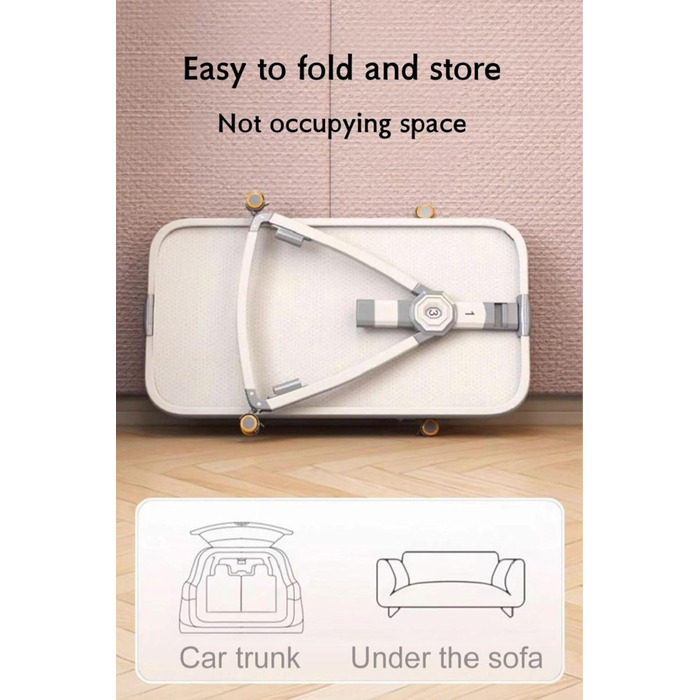 Дитяче ліжко-гойдалка GLOKID 3 в 1 з колесами, регулювання висоти та нахилу матрацу, сірий колір