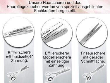 Набір ножиць для волосся з 3 предметів із перукарськими ножицями Ножиці для моделювання з мікрозубцями Ножиці для філірування волосся Ножиці для стрижки волосся ICE із загартованої нержавіючої сталі