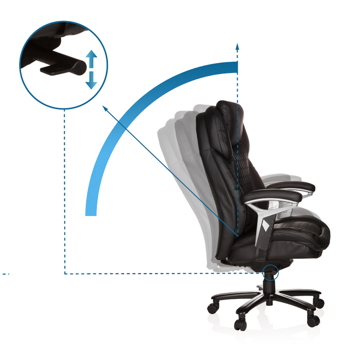 Крісло для шеф-кухаря XXL PULLMANN, штучна шкіра, чорне, hjh OFFICE