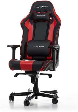 Геймерське крісло DXRacer King K99, шкірозамінник, чорно-червоне, до 200 см