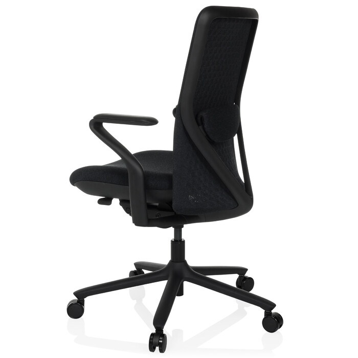 Офісне крісло VERVIO з 3D-сіткою на спинці / тканинний сидіння, чорний колір, hjh OFFICE