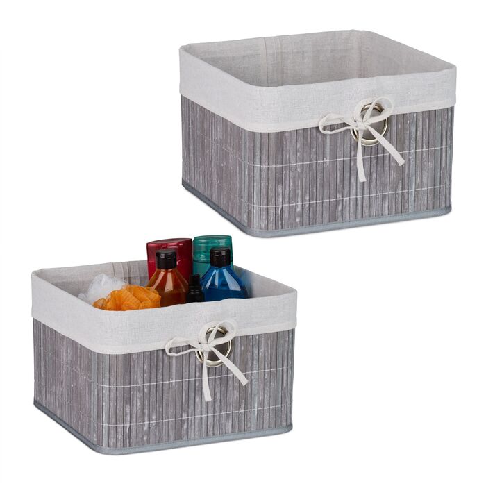 Набір кошиків для зберігання Relaxdays з бамбука