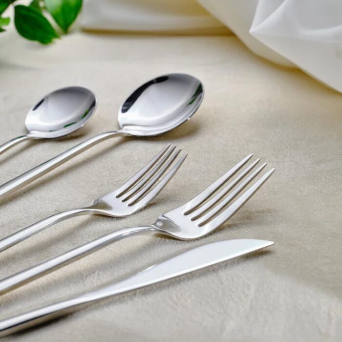 Набір столових приборів Karaca Elegance Orion Platin, 84 шт. (12 осіб), нержавіюча сталь, придатний для мийки посуду