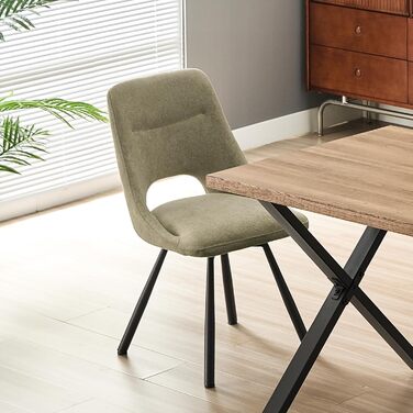 Набір обідніх стільців, 180° обертання, кухонний стілець, стільці для туалетного столика з імітацією бавовни-кашеміру, сучасний м'який стілець для вітальні з металевими ніжками (2 не обертаються, сіро-зелений)