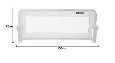 Бортик для ліжка ABUS Eric для немовлят та дітей, 150 см - захист від випадання, складаний для подорожей, білий (комплект 100 см + 150 см)