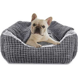 Ліжко для собак JOEJOY для маленьких собак, ліжко для собак з ковдрою пухнаста корзина для собак прямокутна ліжко для домашніх тварин нековзна миється ліжко для собак, 548x15 см, диван для собак вміщує до 9 кг домашніх тварин XS (548x15 см)