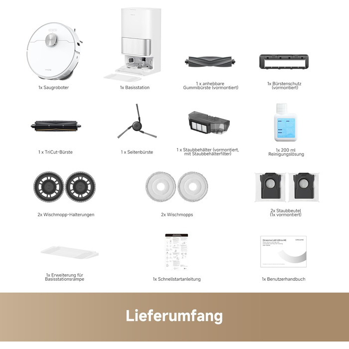 Робот-пилосос Dreame L10s Ultra Gen 2 з функцією миття, технологія RoboSwing™, потужність 10000 Pa, режим для тварин, автоматична станція, глибоке очищення килимів