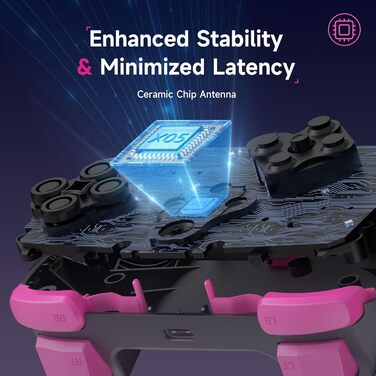 Контролер EasySMX X05 для PC, Switch, Steam, Android - Бездротовий, RGB, з аналоговими стіками та тригерами, Bluetooth, Чорний