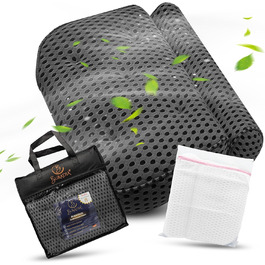 Подушка для ванни з сіткою для прання - Максимальний комфорт та розслаблення з новітньою технологією Air Mesh - Подушка для ванни з 7 потужними присосками - Подушка для шиї/голови (Сірий)