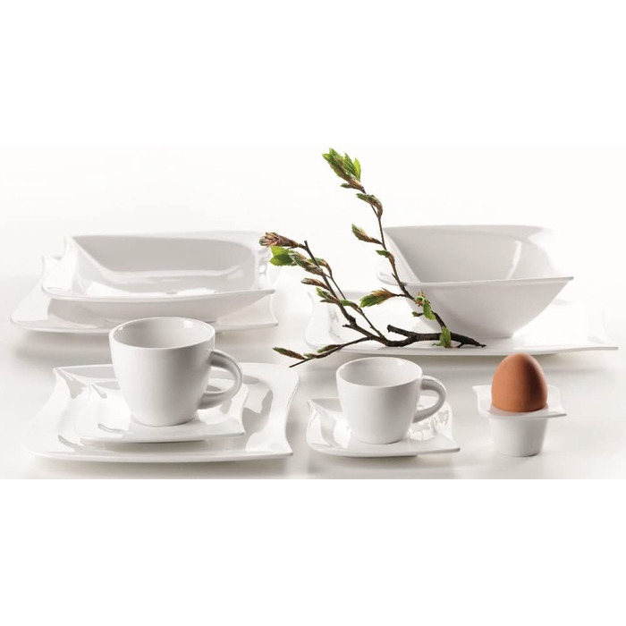 Серія Mser La Musica, чашки для яєць, цукорниця, формочки, набір з 8 предметів, фарфор, білий
