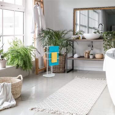 Підставка для рушників Relaxdays біла з 3-ма перекладинами