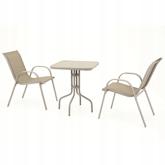 Комплект садових меблів Jumi з техноротанга, бежевий, 3 предмети