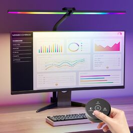 LED лампа для столу CaalLogt з двома головками, димер, пульт керування, захист очей, для роботи, читання та навчання