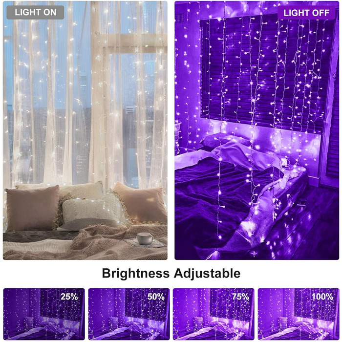 Штора CORST UV Light 2x2м, Хеллоуїн Blacklight, 8 режимів, водонепроникний