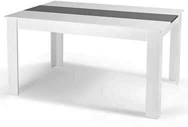 Обідній стіл Georgia прямокутний білий та сірий на 8 осіб 160 x 90 см