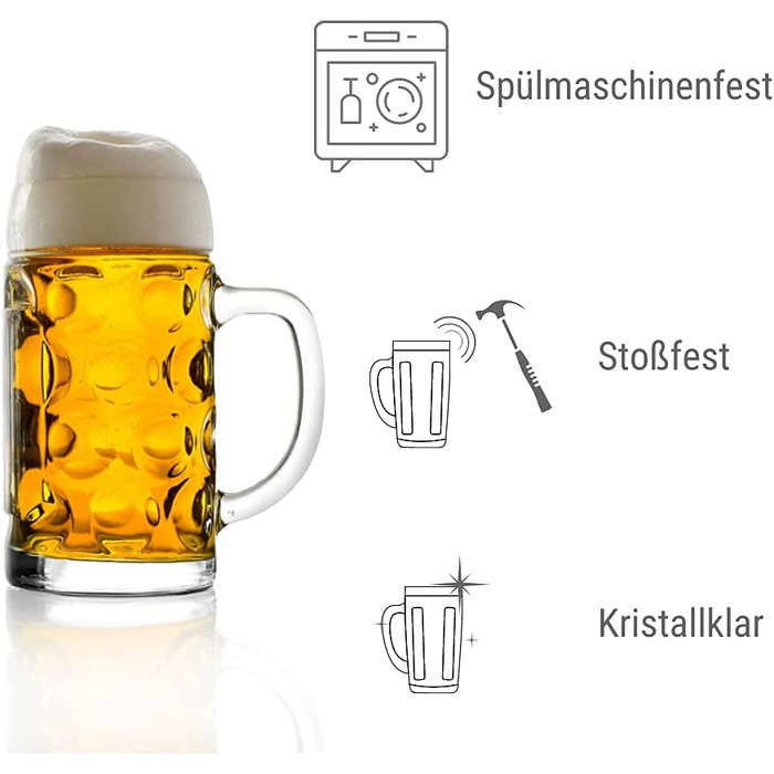Верхній глечик Штельцле-Лужиць в Ізарі об'ємом 0,3 л оригінальний глечик для пива Октоберфест i 6 шт. в комплекті I традиційний пивний келих i s