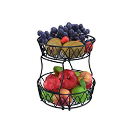 Кошик для фруктів, 2-поверхова ваза для фруктів, містка декоративна двоярусна кошик для фруктів, яку легко розбирати і використовувати незалежно, може використовуватися