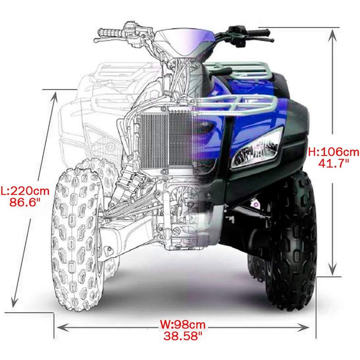 Захисний чохол для квадроцикла Ges для вулиці, універсальний чохол для квадроцикла для квадроцикла-водонепроникний, важкий, анти-ультрафіолетовий (XXL)