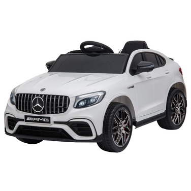 Дитячий електромобіль HOMCOM Mercedes-Benz AMG GLC63S COUPE, ліцензована модель, 12V, з пультом дистанційного керування, ременем безпеки, 2 x 35W двигуни, MP337-60, білий, розміри: 115 x 70 x 55 см. (Для дітей віком 6-12 років)