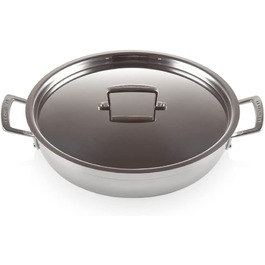Сковорода з антипригарним покриттям Le Creuset, 30 см, з кришкою, для всіх плит (індукція), нержавіюча сталь, 96102830000000
