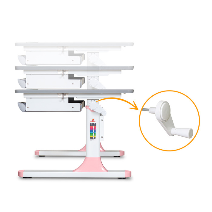 Дитячий стіл Mealux Vancouver Multicolor PN з полицею S50 (арт. BD-620 W/G MC+ PN+ S50 WG)