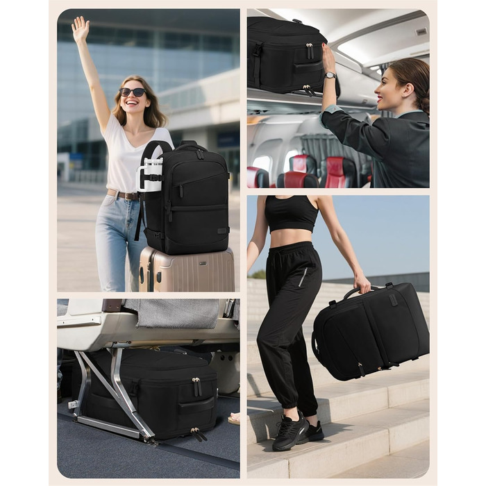 LOVEVOOK Рюкзак для ручної поклажі 40L, рюкзак для подорожей для жінок, великий, для літака з відділенням для мокрого та сухого, для ноутбука 17.3