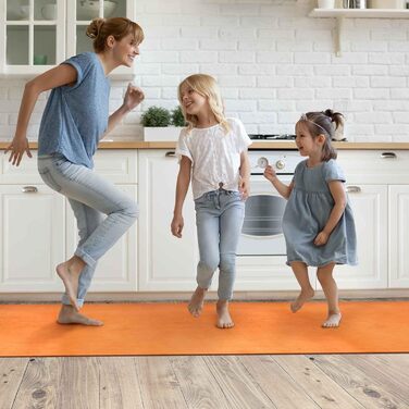Килимок для кухні килим для кухні килим для передпокою килим для кухні килим для передпокою велюровий нековзний, оксамитовий, що миється (280 x 55 см, оранжево-коричневий)