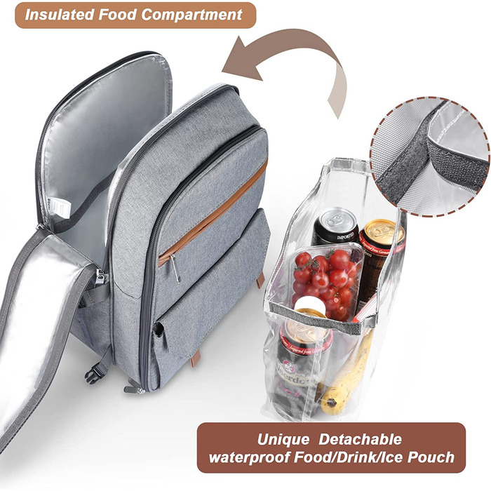 Набір для пікніка Sunflora з ізольованим контейнером та ковдрою для кемпінгу та відпочинку на природі (блакитний у смужку)