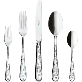 Набір столових приборів Villeroy & Boch Toy's Delight 30 предметів, сріблясто-платиновий, нержавіюча сталь, для 6 осіб, з різдвяними мотивами