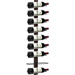 Металева полиця для пляшок вина, 9 відділень, чорна, настінна | Weinregal
