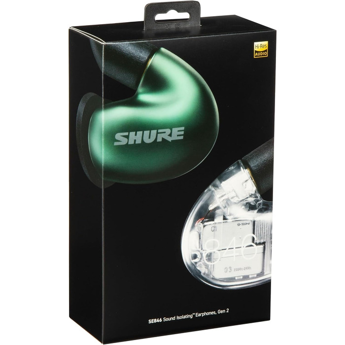 Навушники Shure SE846, чотири динаміки, настроювана частотна характеристика, знімний кабель, зелений нефрит Gen 2