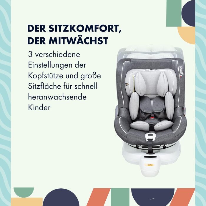 Дитяче автокрісло Babify до 18 кг, автокрісло Isofix для дітей до 4 років, регульоване автокрісло, поворотне автокрісло для дітей, міцне дитяче автокрісло з 5-точковим ременем безпеки