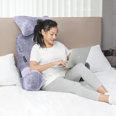 Велике крісло-мішок для читання з підголівником та підлокітниками, 78,7 см, сіре