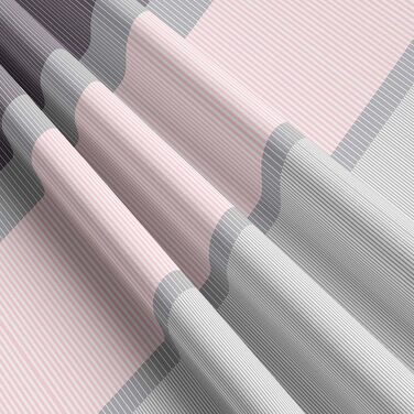 Леонадо Вісенті 4 шт. постільна білизна 135x200 см, рожево-Біла антрацитова ковдра, подушка 80x80, чохол в смужку, комплект на блискавці (155 см х 200 см)